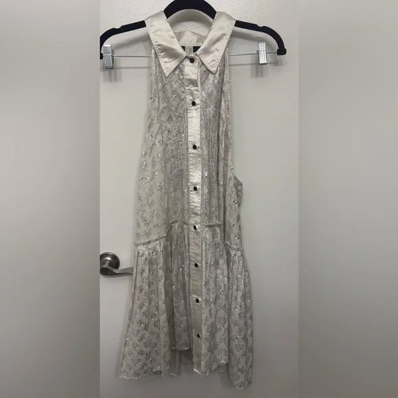NWT Free People New Romantics Tuxedo Dress | Boho Mini Dress - Picture 4 of 5